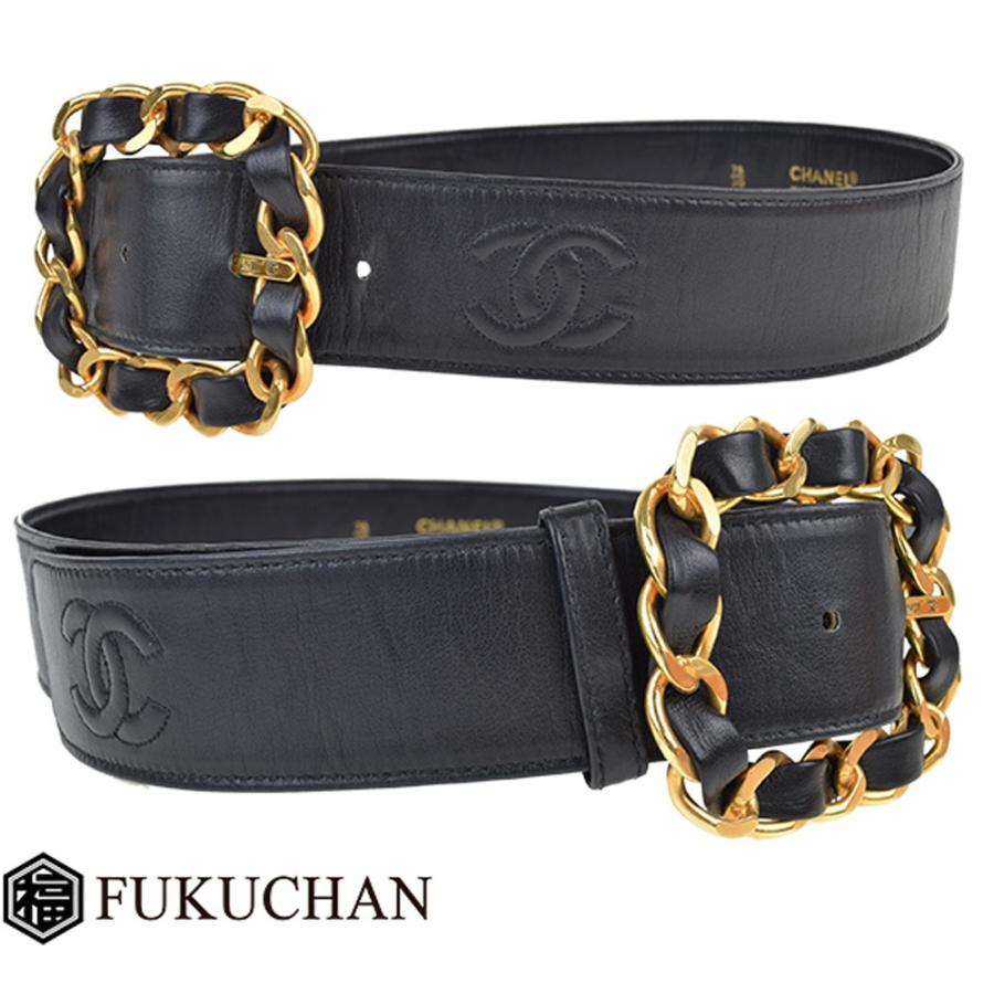 ⭐️美品⭐️シャネル ココマーク クローバー チェーンベルト GP×革 黒金 シャネル ココマーク クローバー チェーンベルト GP×革 ブラック