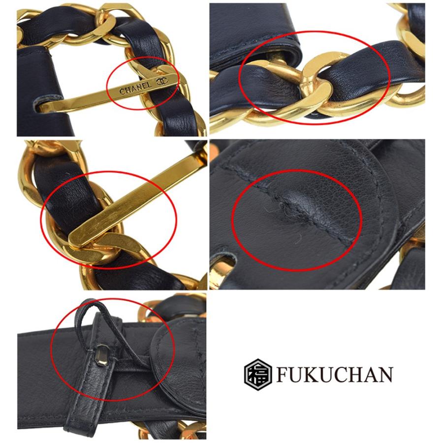 CHANEL ベルト 75cm 黒と金 CHANEL/シャネル ココマーク チェーンバックル ウエスト ベルト
