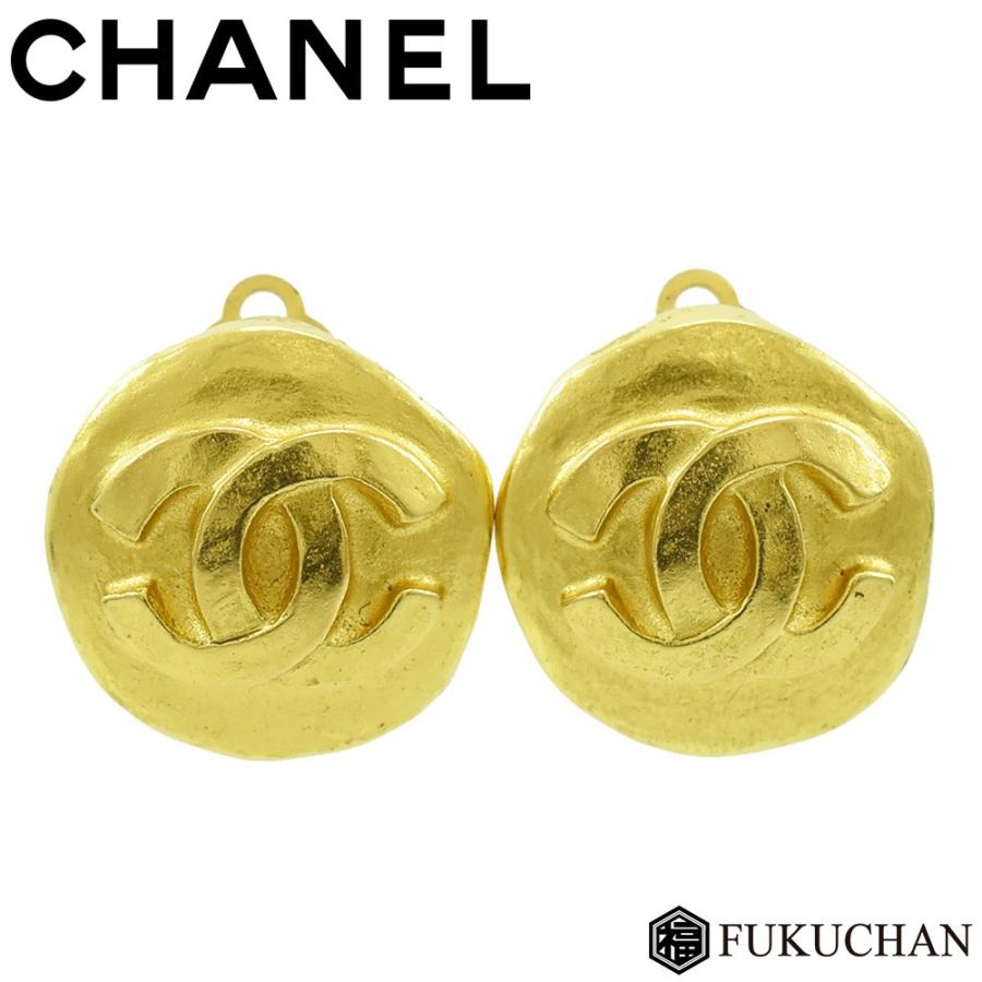 CHANEL シャネル ココマーク ラウンド イヤリング 95A ゴールド×GP 