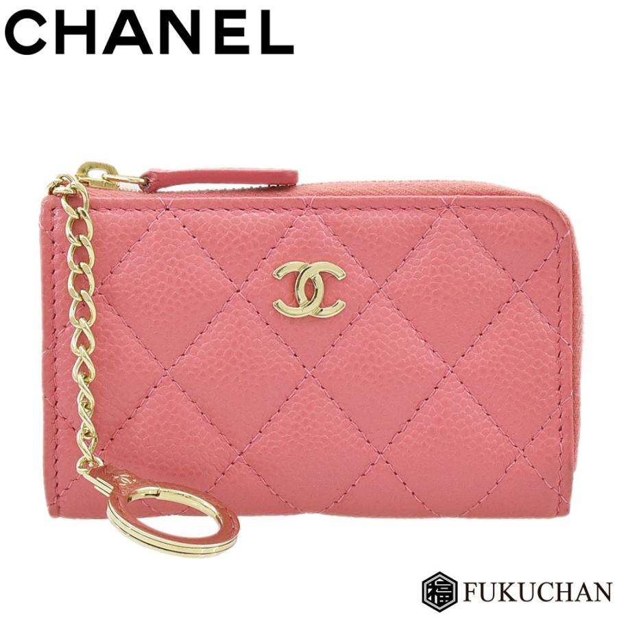 CHANEL シャネル キャビスキン コインケース キーリング付き