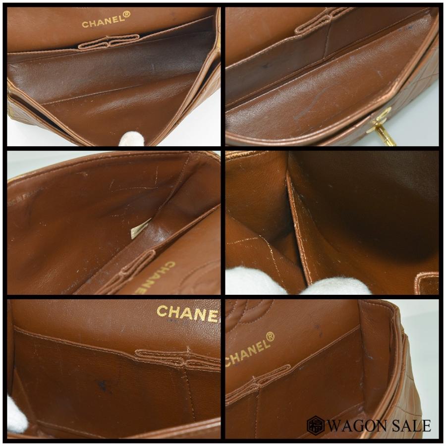 極 美品 シャネル マトラッセ ラムスキン チェーン ショルダーバッグ ブラウン CHANEL シャネル ラムスキン マトラッセ ブラウン チェーン