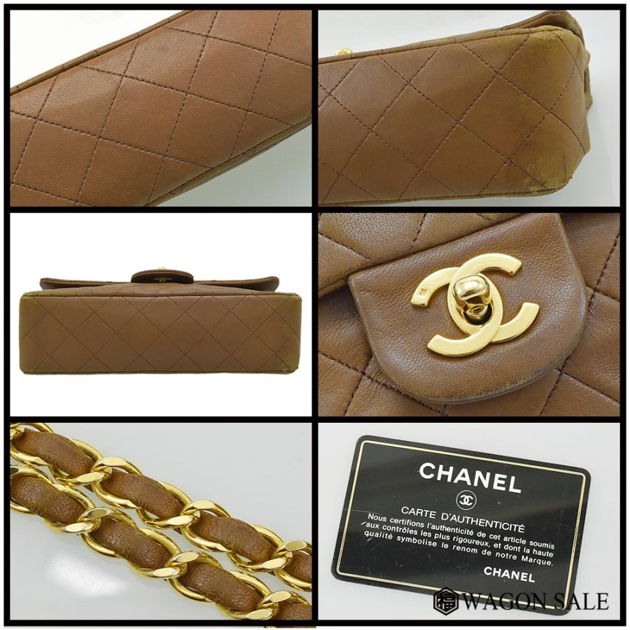 極 美品 シャネル マトラッセ ラムスキン チェーン ショルダーバッグ ブラウン マトラッセ CHANEL シャネル ラムスキン マトラッセ23 Wフラップ