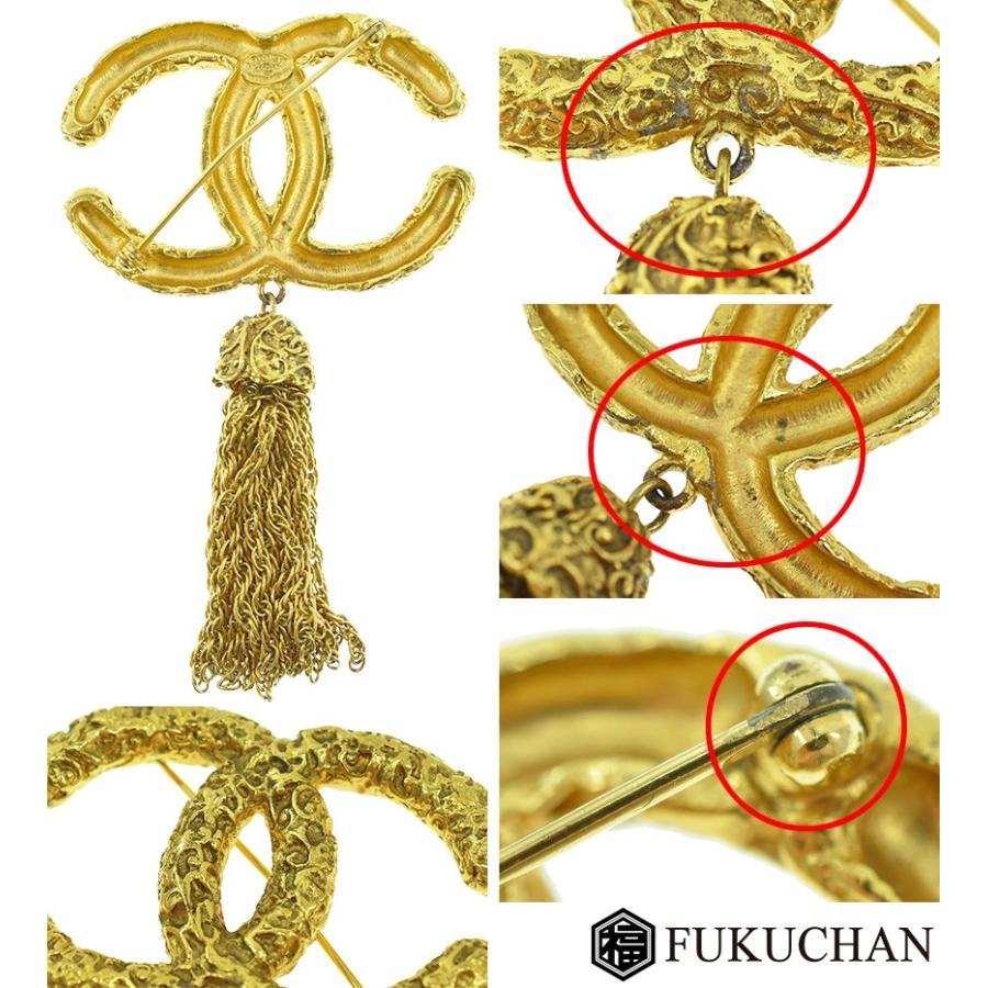 CHANEL（シャネル） ココマーク フリンジ ブローチ 93A ゴールド×GP