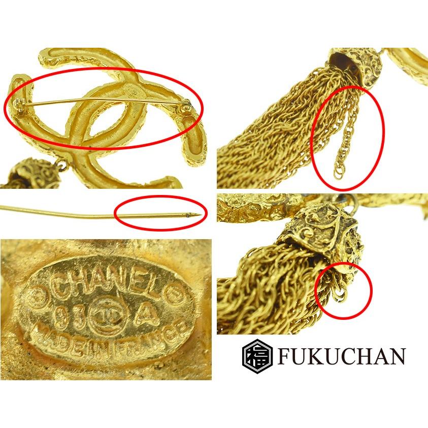 CHANEL（シャネル） ココマーク フリンジ ブローチ 93A ゴールド×GP