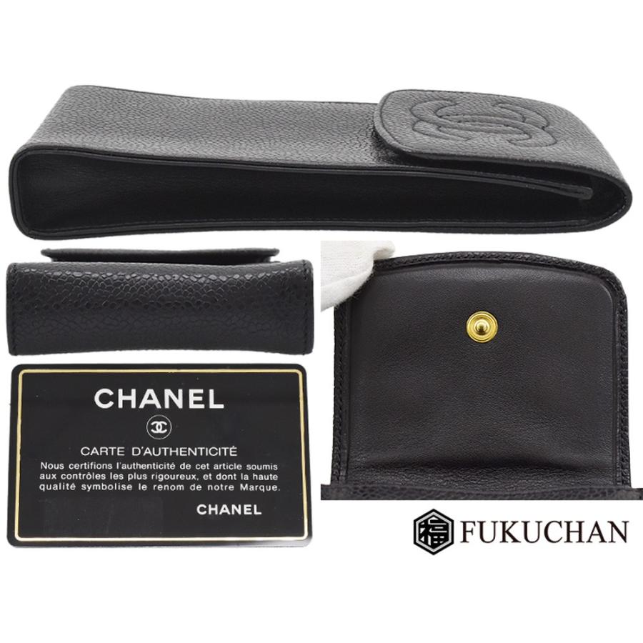 CHANEL  メガネケース　小物入れ 中古・古着通販】CHANEL (シャネル) キャビアスキンメガネケース