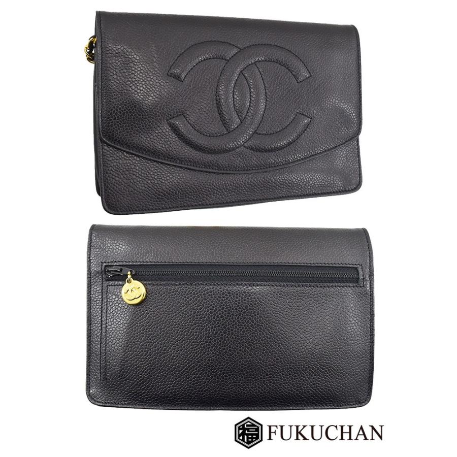 CHANEL（シャネル） キャビアスキン ココマーク チェーン ウォレット