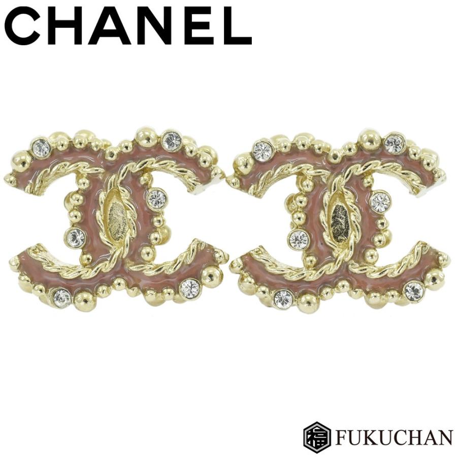 CHANEL シャネル ブリオン ココマーク ピアス 17A シャンパン