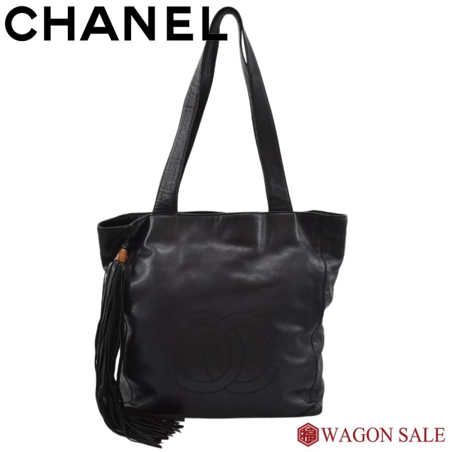 CHANEL シャネル トートバッグ ラムスキン ブラック べっ甲調