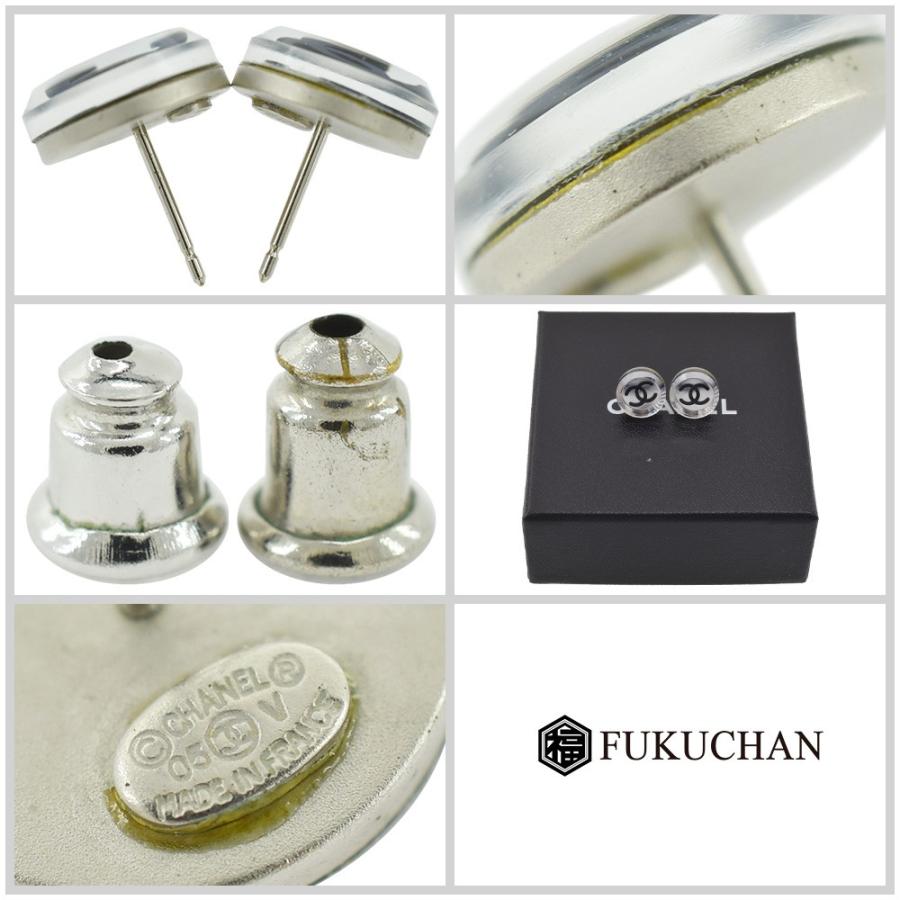CHANEL シャネル ココマーク クリア ピアス 05V シルバー×クリア