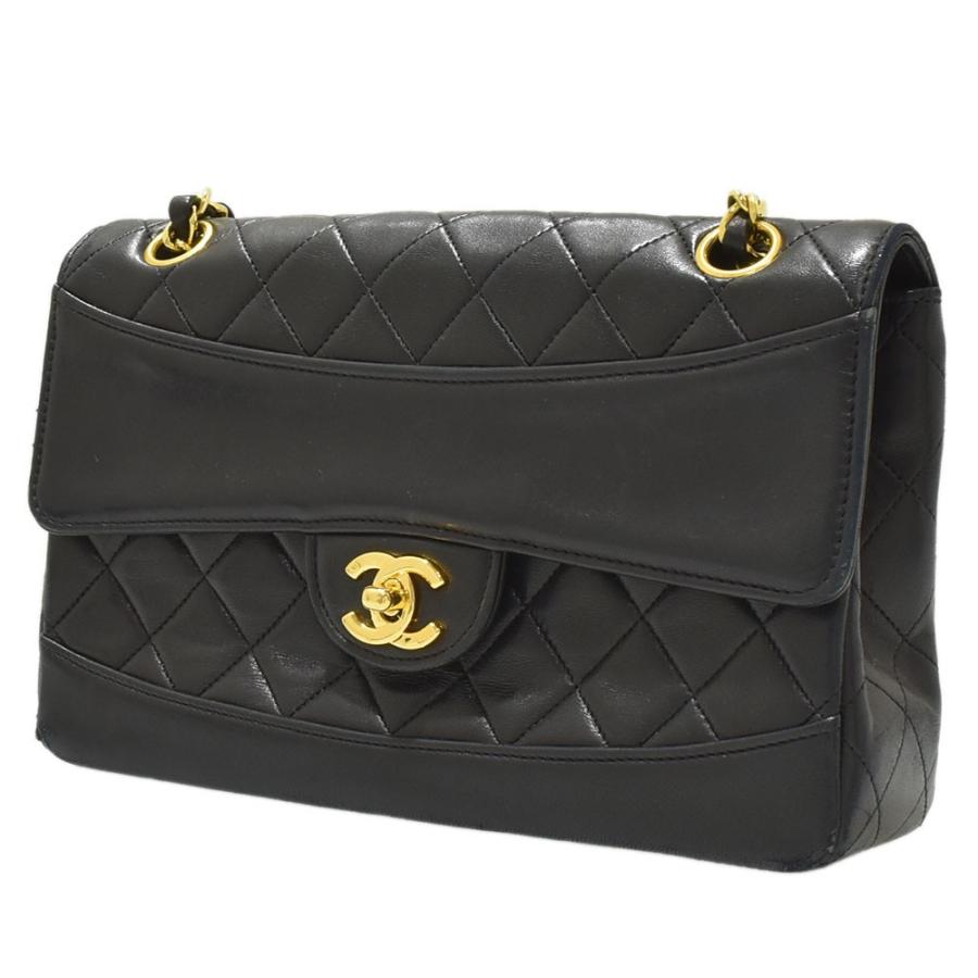 正規品 CHANEL マトラッセ ポーチ 黒 ゴールド金具 上品人気 CHANEL シャネル マトラッセ ダブルチェーン ショルダーバッグ