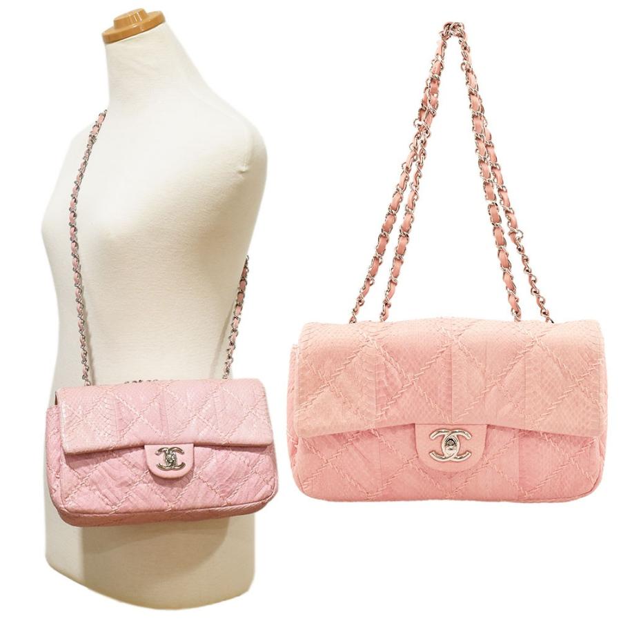 CHANEL ショルダーバッグ CHANEL（シャネル） パイソン ウルトラステッチ マトラッセ ダブル