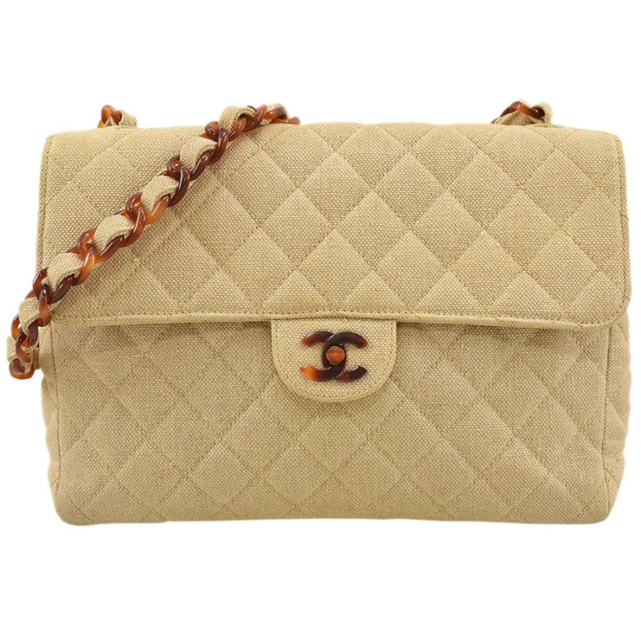 CHANEL シャネル リネン デカマトラッセ30 チェーンショルダーバッグ 