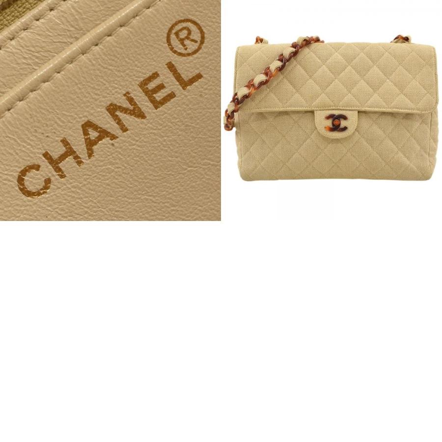 CHANEL シャネル リネン デカマトラッセ30 チェーンショルダーバッグ