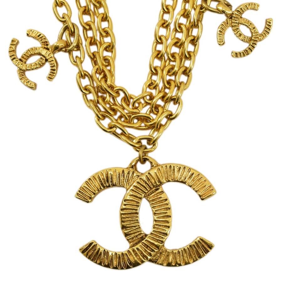 た*や様 CHANEL ３連ネックレス ゴールド ヴィンテージ ココマーク 金 CHANEL シャネル ココマーク ヴィンテージ3連ネックレス ベルト
