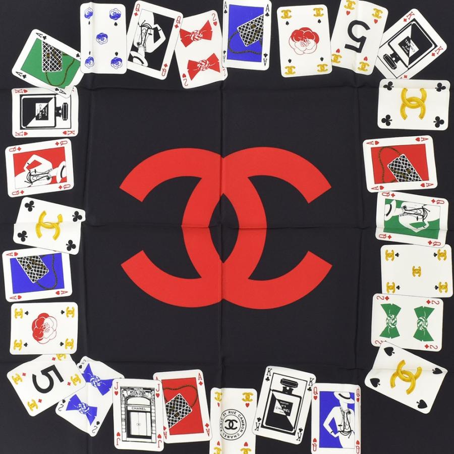 CHANEL シャネル スカーフ ココマーク トランプ柄 希少 レア 美