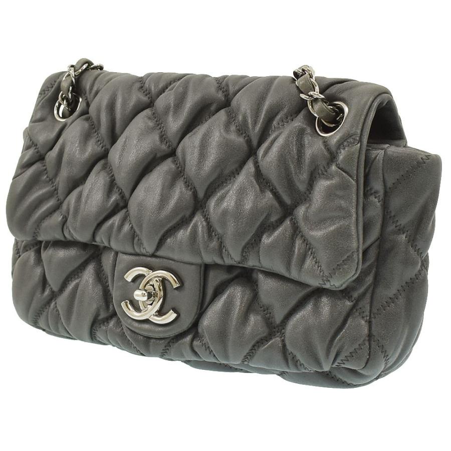 CHANEL シャネル ショルダーバッグ バブルキルト フラップバッグ W  