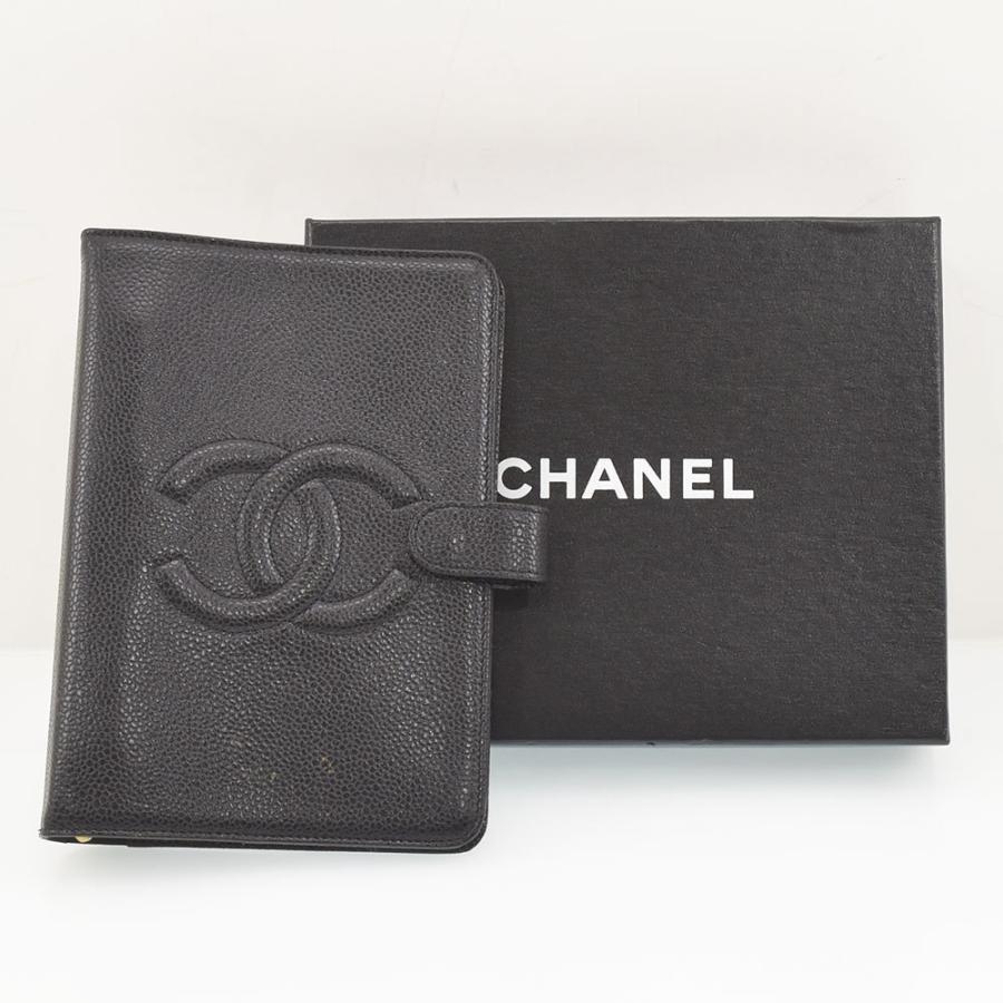CHANEL シャネル 手帳カバー キャビアスキン ココマーク