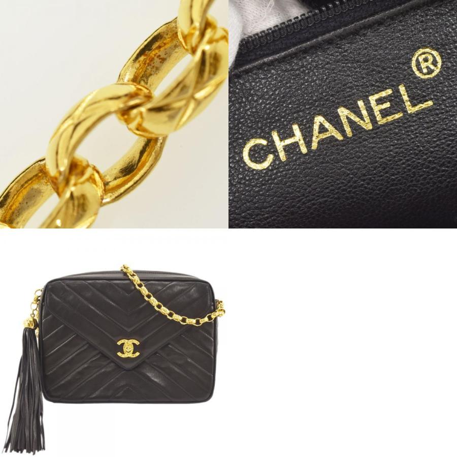 CHANEL シャネル ショルダーバッグ Vステッチ フリンジ チェーン