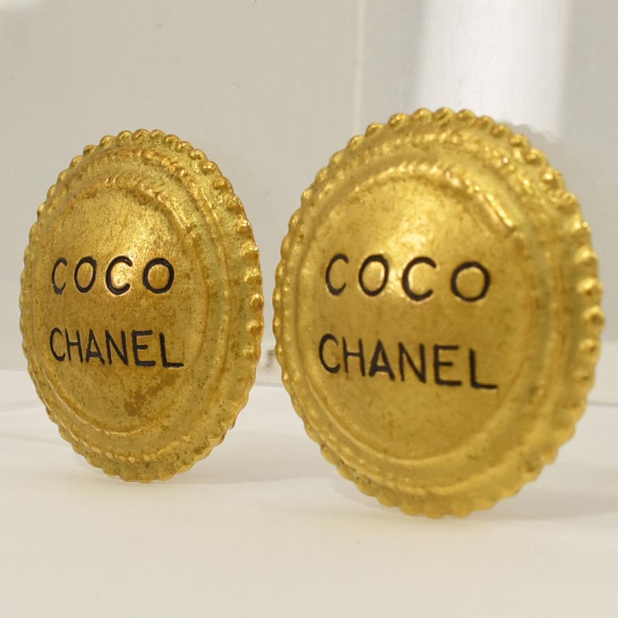 シャネル CHANEL イヤリング ココシャネル ロゴ ラウンド イヤリング 