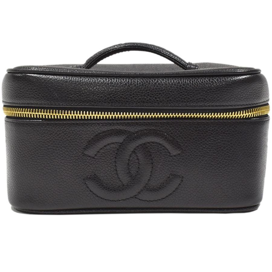 シャネル CHANEL 横型バニティバッグ 化粧ポーチ レーディス 黒