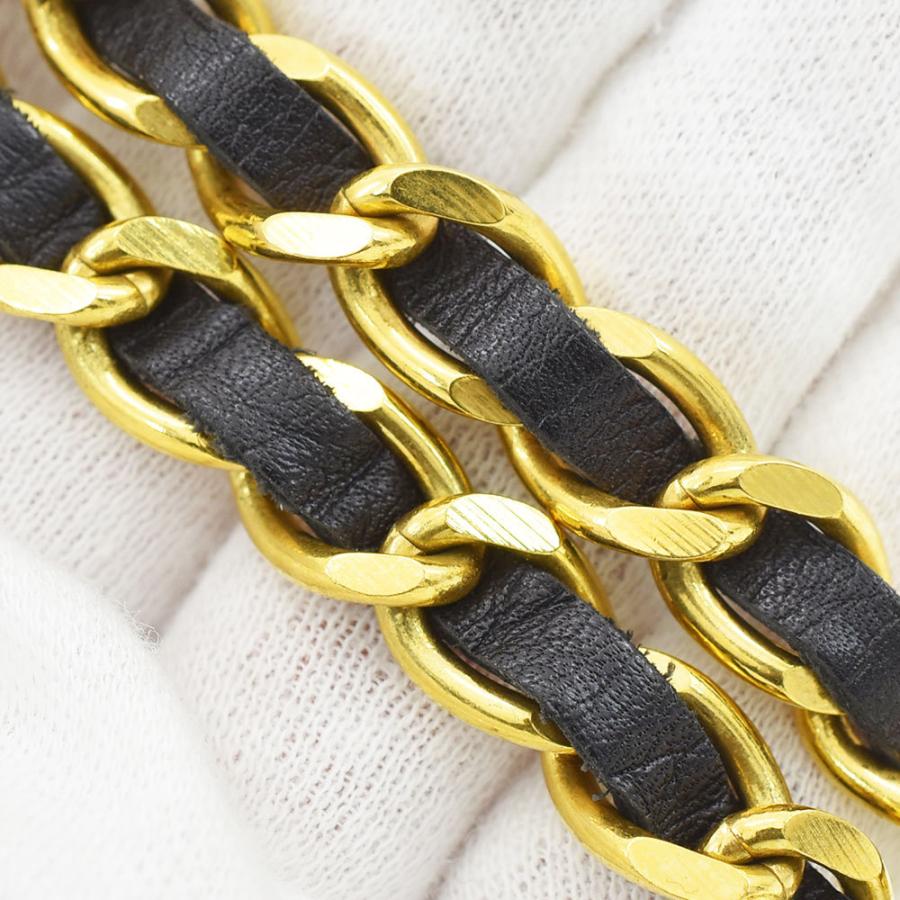 ⭐️美品⭐️シャネル ココマーク クローバー チェーンベルト GP×革 黒金 シャネル ココマーク クローバー チェーンベルト GP×革 ブラック