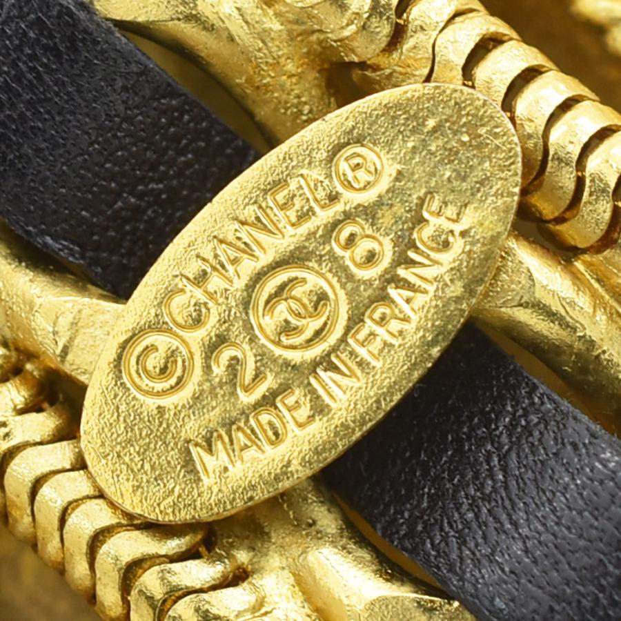 ⭐️美品⭐️シャネル ココマーク クローバー チェーンベルト GP×革 黒金 CHANEL シャネル ベルト ココマーク クローバー 2連 チェーン