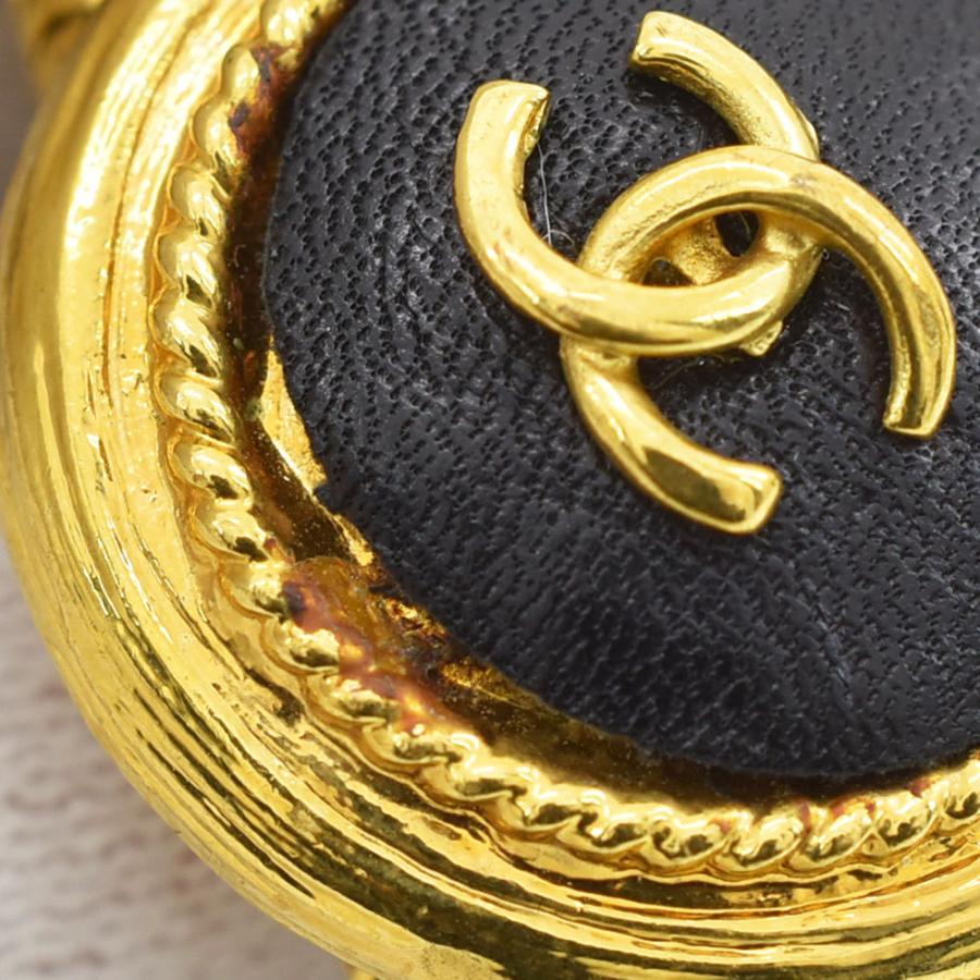 ⭐️美品⭐️シャネル ココマーク クローバー チェーンベルト GP×革 黒金 CHANEL シャネル ベルト ココマーク クローバー 2連 チェーン