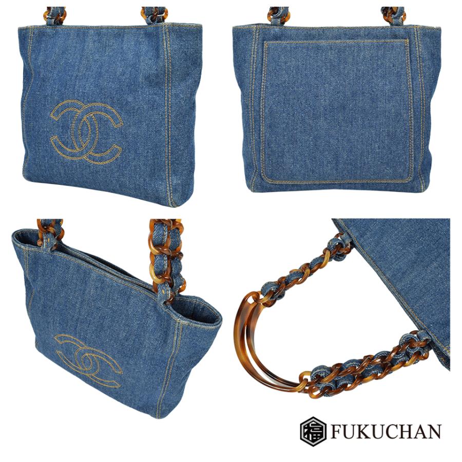 CHANEL/シャネル ココマーク/デニム べっ甲風プラチェーン CHANEL/シャネル ココマーク/デニム べっ甲風プラチェーン
