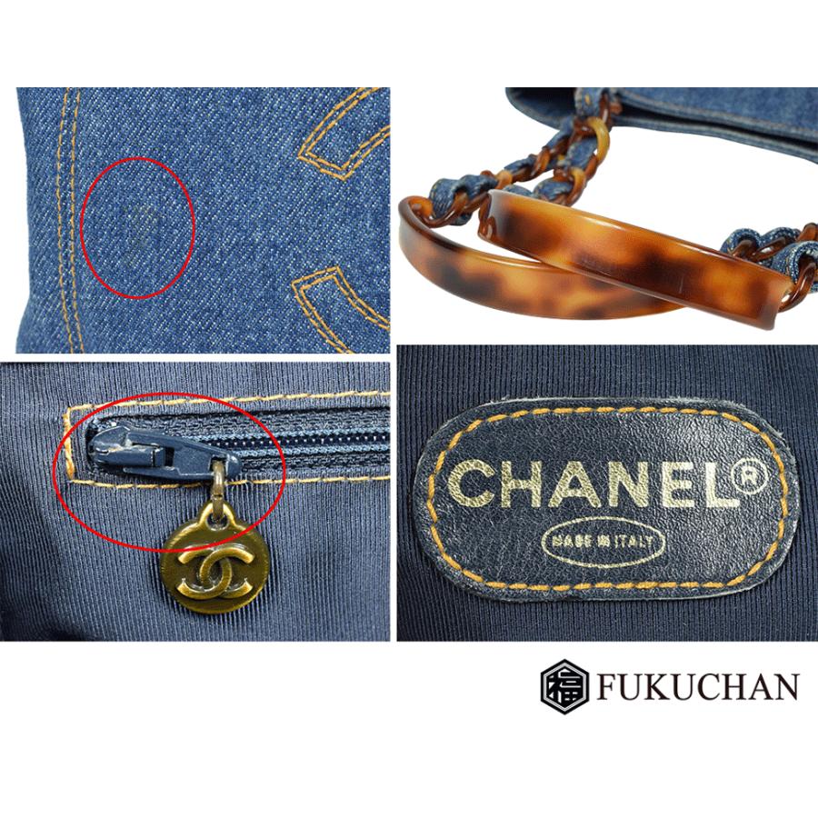 CHANEL/シャネル ココマーク/デニム べっ甲風プラチェーン CHANEL/シャネル ココマーク/デニム べっ甲風プラチェーン