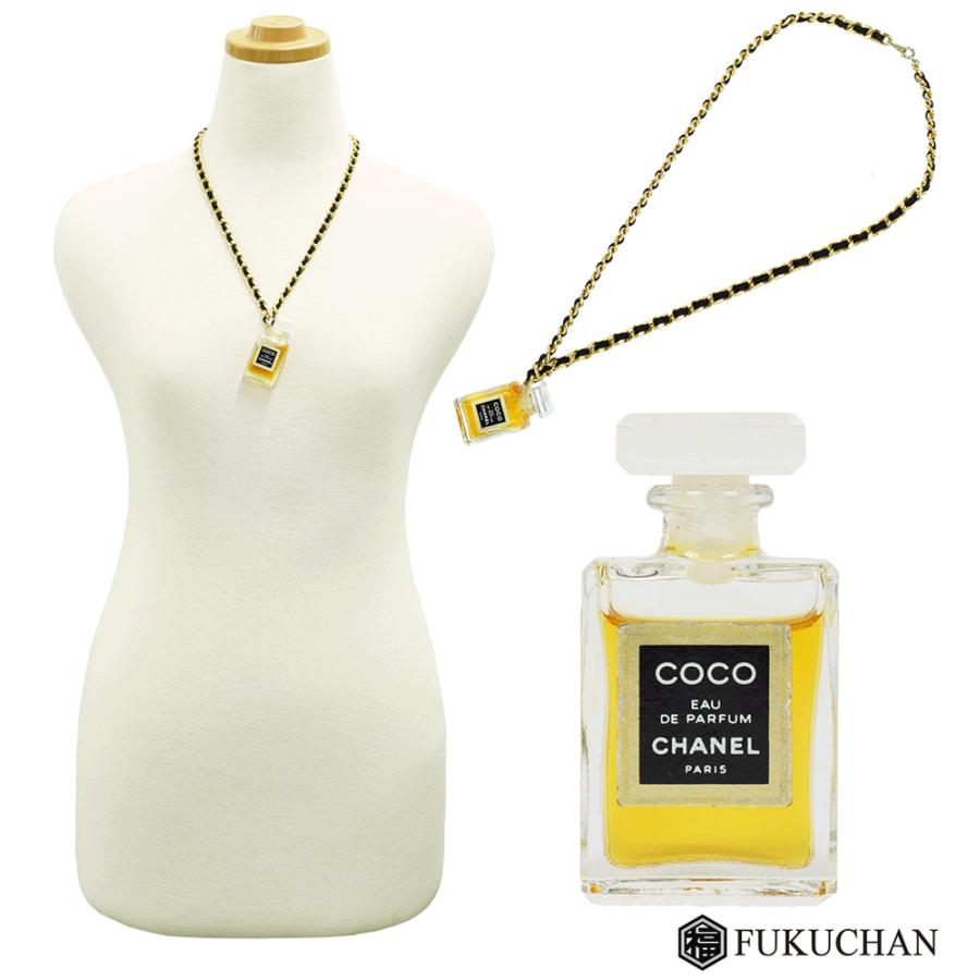 CHANEL/シャネル　COCO 香水ペンダント　チェーン ネックレス  ブラック×ゴールド×GP　中古｜fukuoh｜02