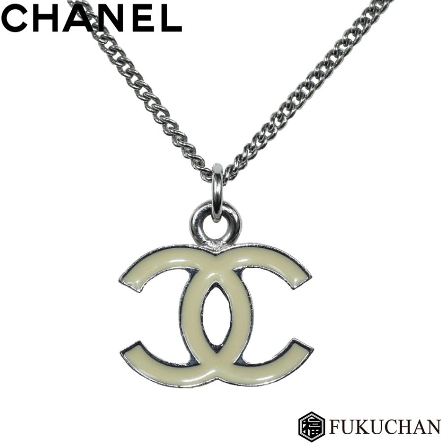 CHANEL/シャネル ココマーク ネックレス 04V シルバー×ホワイト A26877 