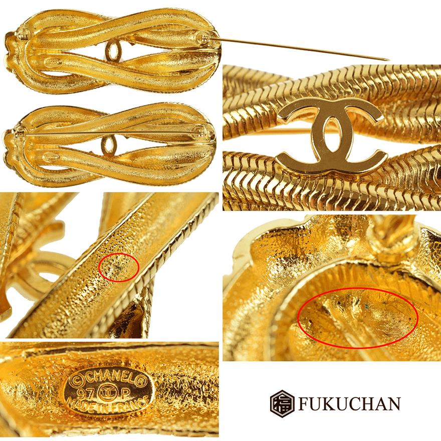 シャネル　ブローチ　97P　コメあり　CHANEL　ココマーク　ゴールド シャネル CHANEL ココマーク クローバー 97P ブローチ ゴールド