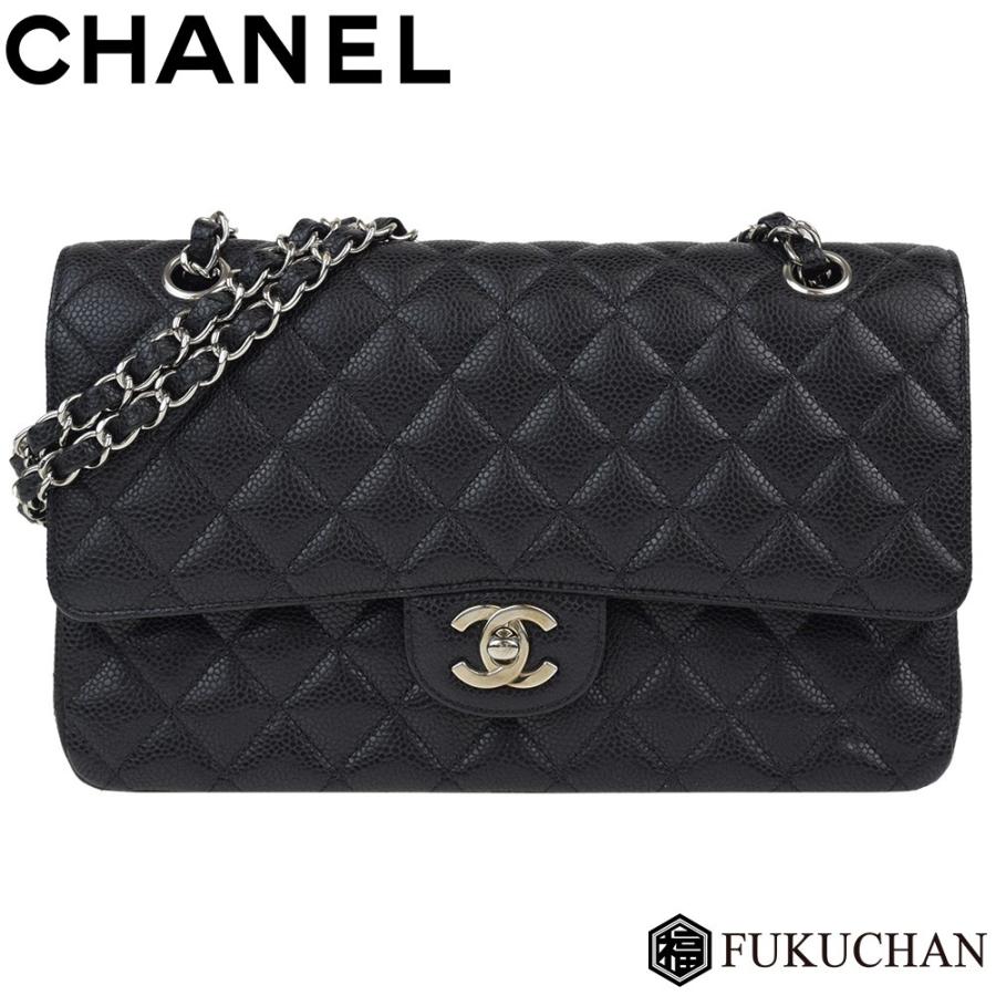 CHANEL/シャネル キャビアスキン マトラッセ25 Wフラップ W