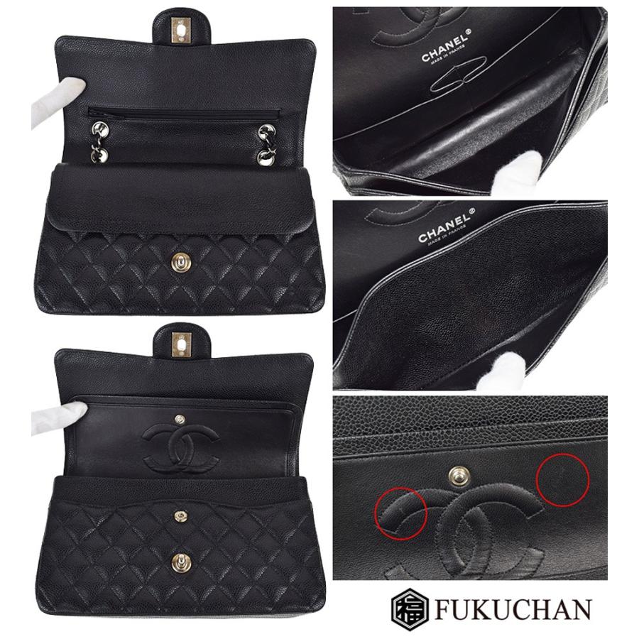 CHANEL/シャネル キャビアスキン マトラッセ25 Wフラップ W