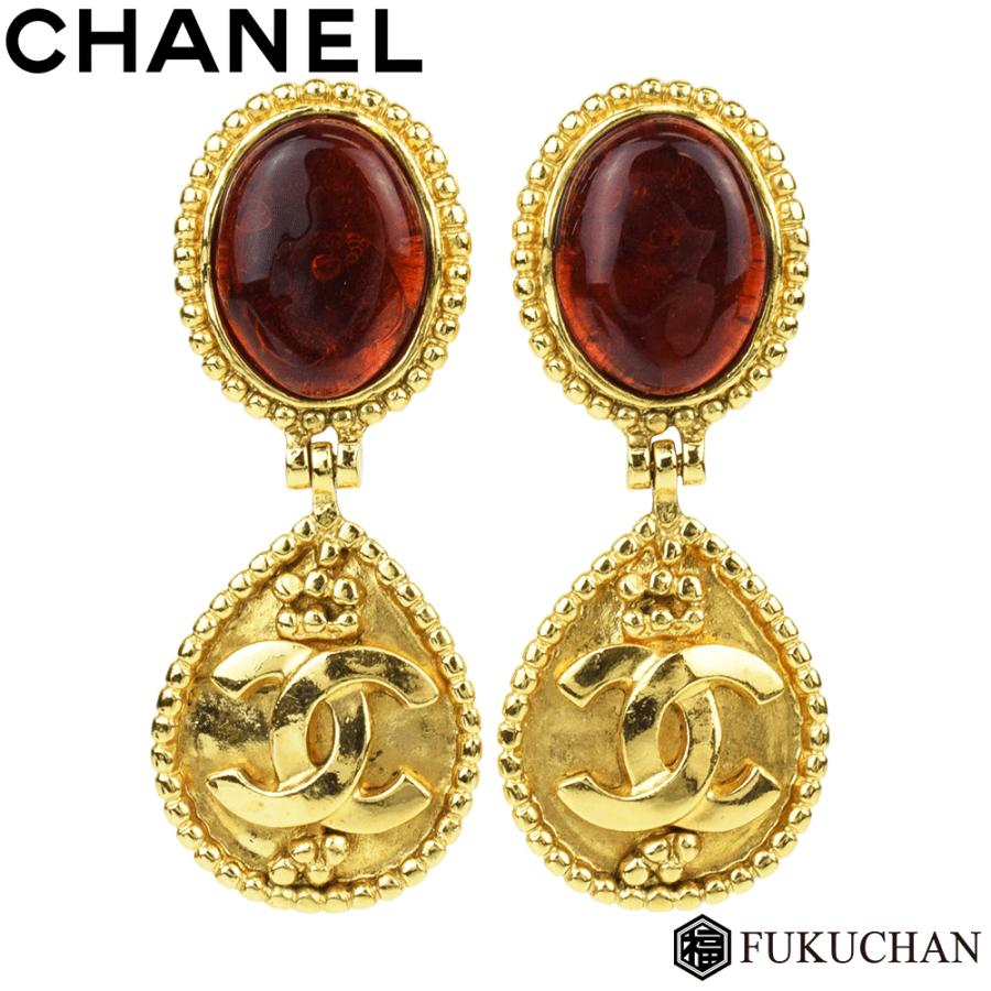CHANEL/シャネル ココマーク×ストーン ドロップ イヤリング 96A 