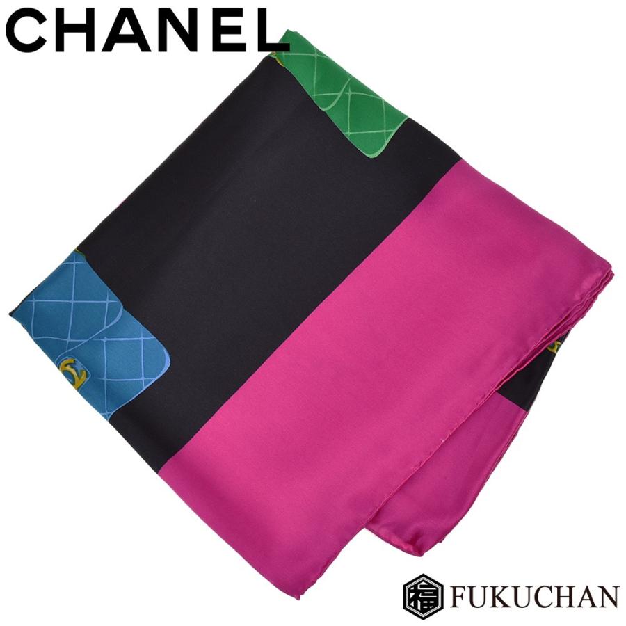 CHANEL/シャネル ココマーク マトラッセ柄 スカーフ シルク100 