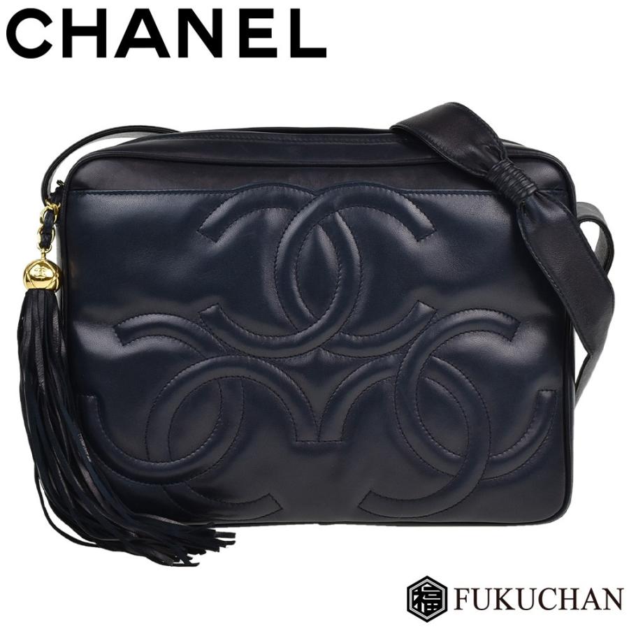 シャネルバッグ　トリプルココ　ラムスキン CHANEL/シャネル ラムスキン トリプルココマーク フリンジ