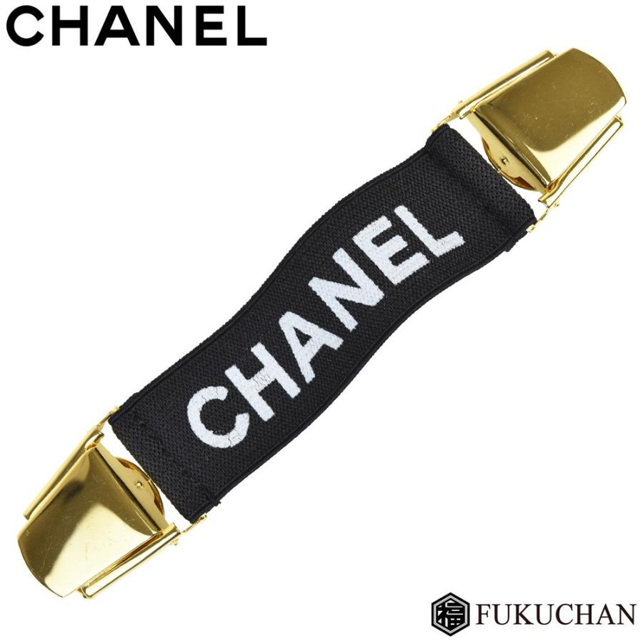 シャネル アームベルト CHANEL/シャネル ロゴ アームバンド ブラック×ホワイト ゴールド