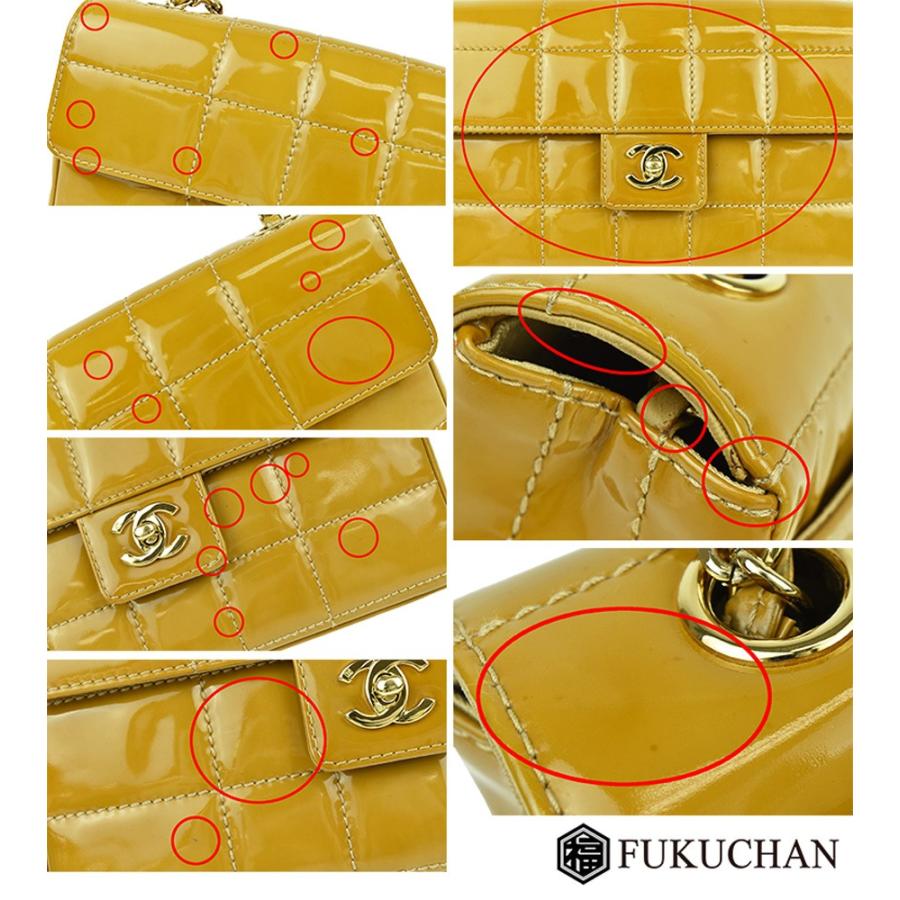 希少 CHANEL チョコバー エナメル シングルチェーンショルダー キャメル 希少 CHANEL チョコバー エナメル シングルチェーンショルダー