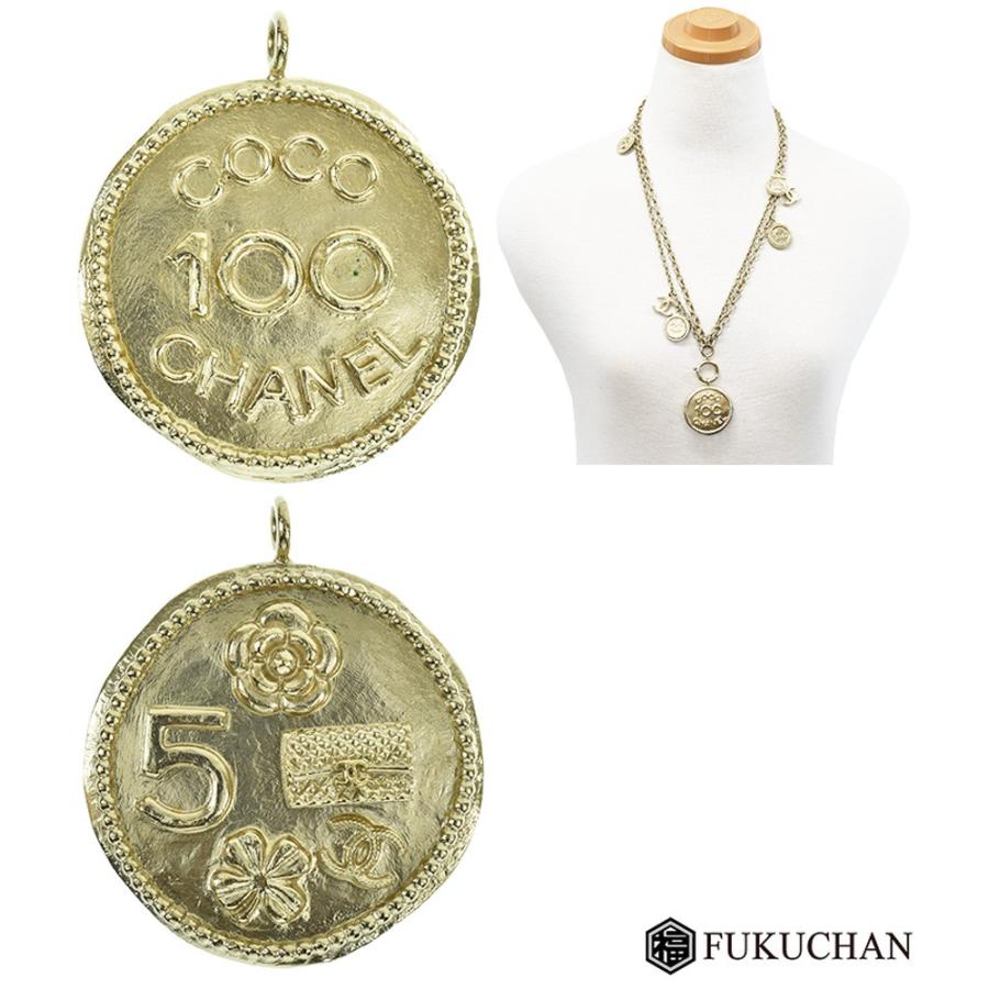 極美品 CHANEL ロングネックレス ココマーク コイン チェーン 