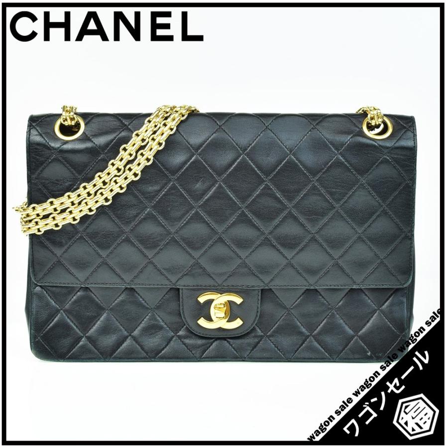 CHANEL マトラッセ ダブルフラップ ラムスキン ブラック ゴールド金具 CHANEL/シャネル ラムスキン マトラッセ26 WフラップWチェーン