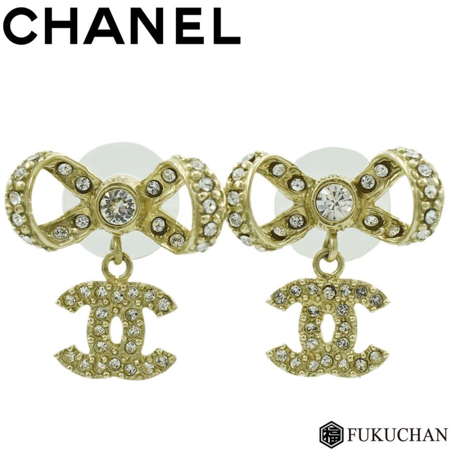 CHANEL/シャネル　ココマーク　リボン　スウィング ピアス　シャンパンゴールド×クリア　GP×ラインストーン　A42648　B14P　中古　 ≪送料無料≫ :ch03gt-485289:ブランドショップ FUKUCHAN - 通販 - Yahoo!ショッピング