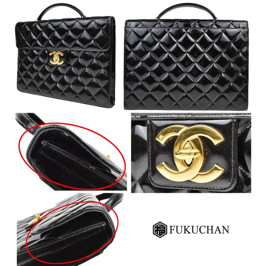 CHANEL/シャネル エナメル マトラッセ ビジネスバッグ/書類