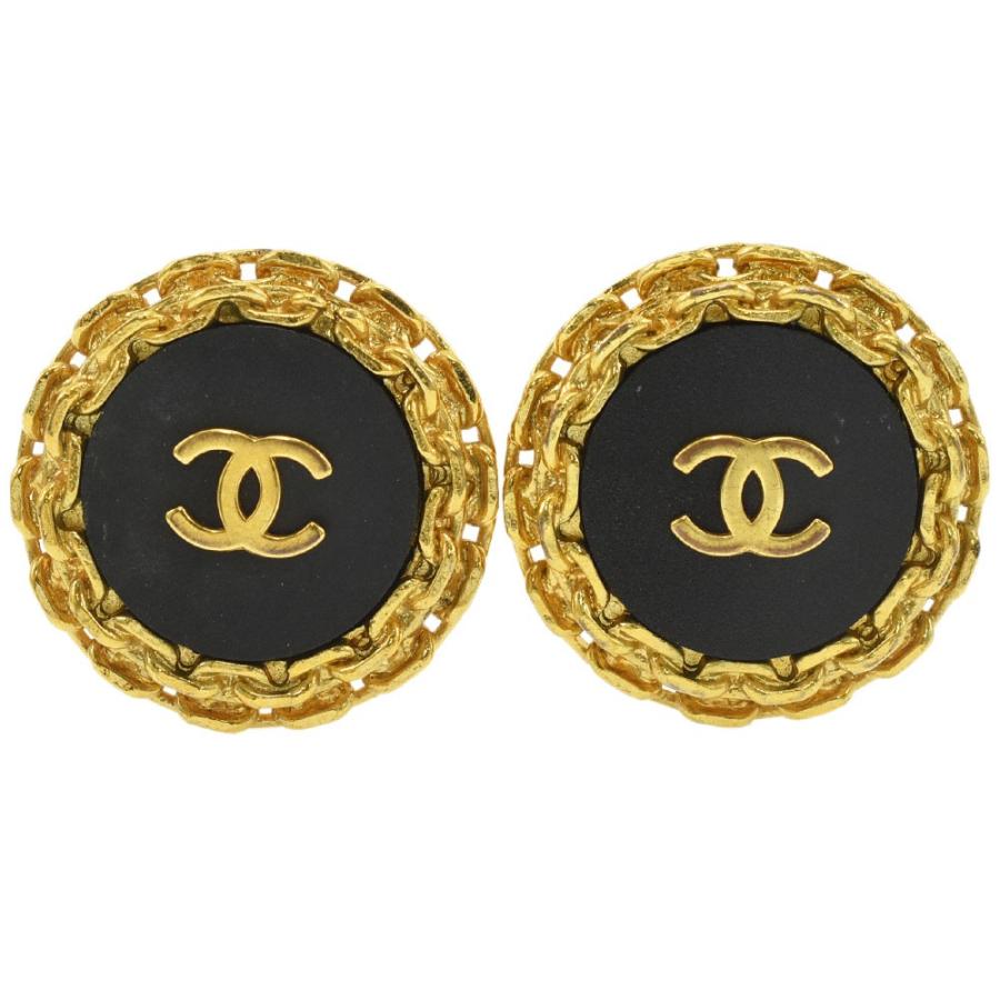 CHANEL シャネル ココマーク チェーンモチーフ ラウンドイヤリング 93A ヴィンテージ GP×プラスチック ゴールド×ブラック レディース 中古 :ch13gt-667258:ブランドショップ FUKUCHAN - 通販 - Yahoo!ショッピング