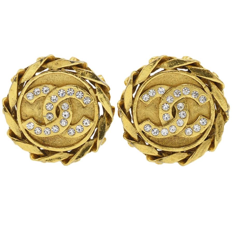 CHANEL シャネル ココマーク チェーン ラウンド イヤリング 23  