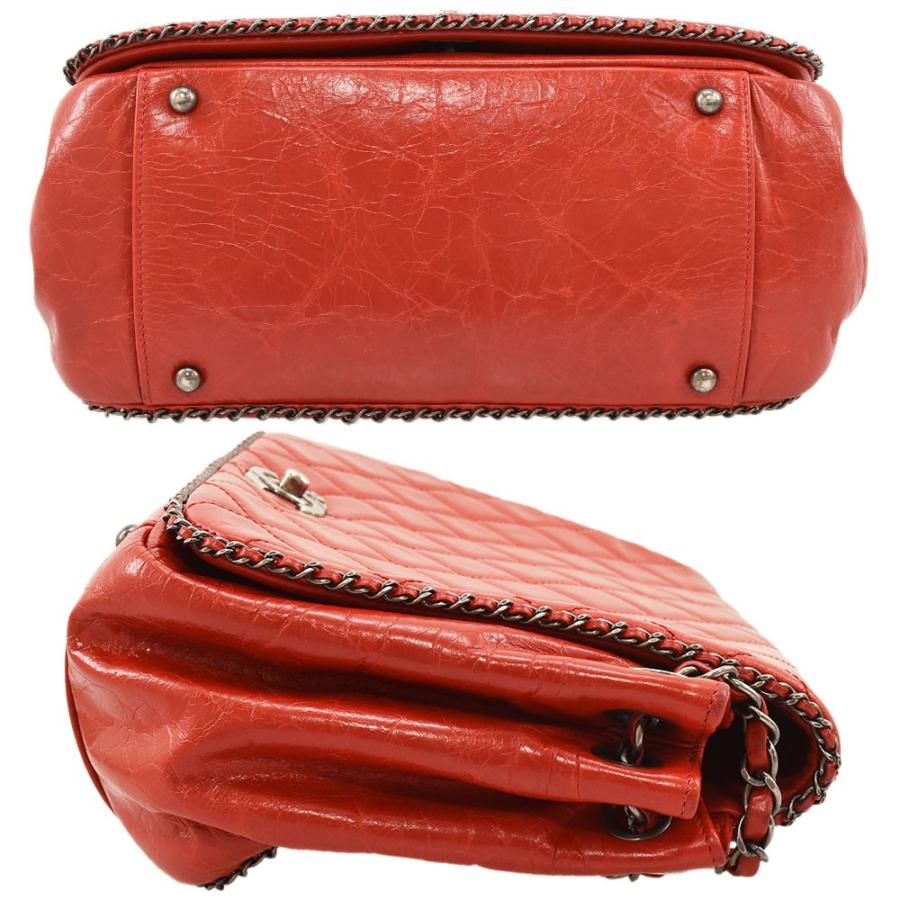 美品 シャネル マトラッセ チェーンショルダーバッグ ヴィンテージカーフ レッド CHANEL（シャネル） 【美品】シャネル マトラッセ チェーンショルダー