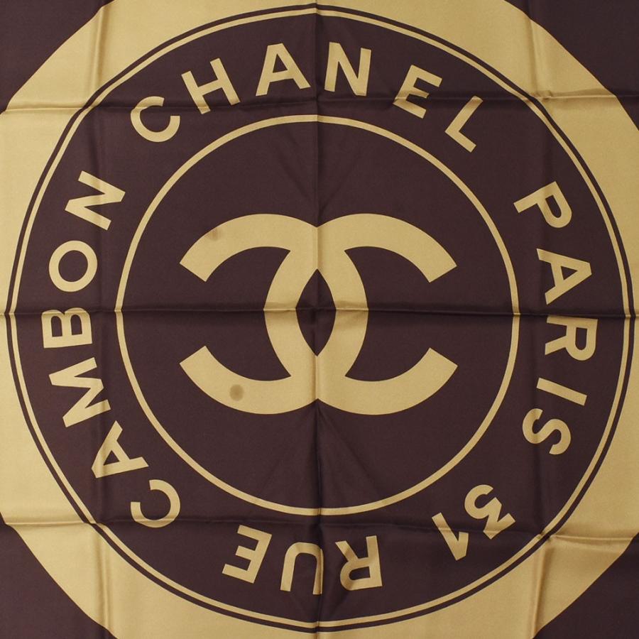 CHANEL シャネル スカーフ ココマーク カンボン ロゴ シルク100 CHANEL シャネル スカーフ ココマーク カンボン ロゴ シルク100