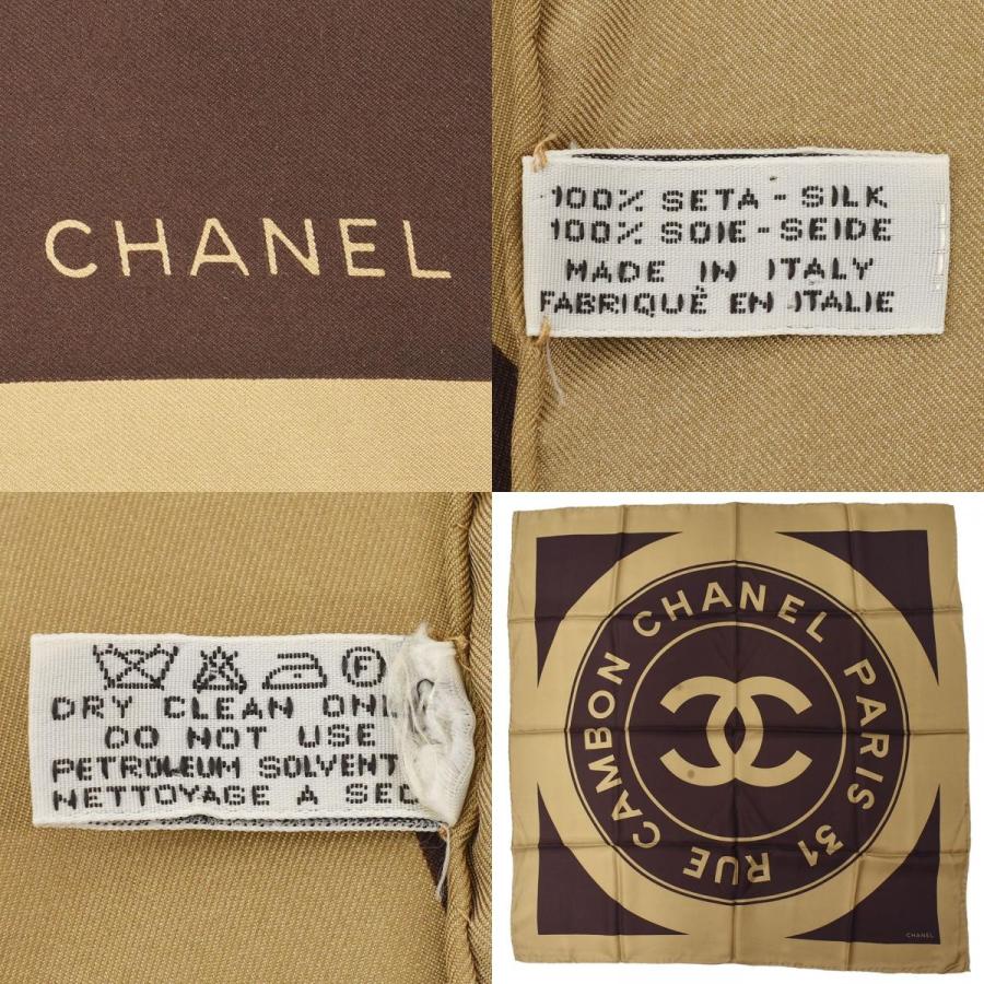 CHANEL シャネル スカーフ ココマーク カンボン ロゴ シルク100 CHANEL シャネル スカーフ ココマーク カンボン ロゴ シルク100