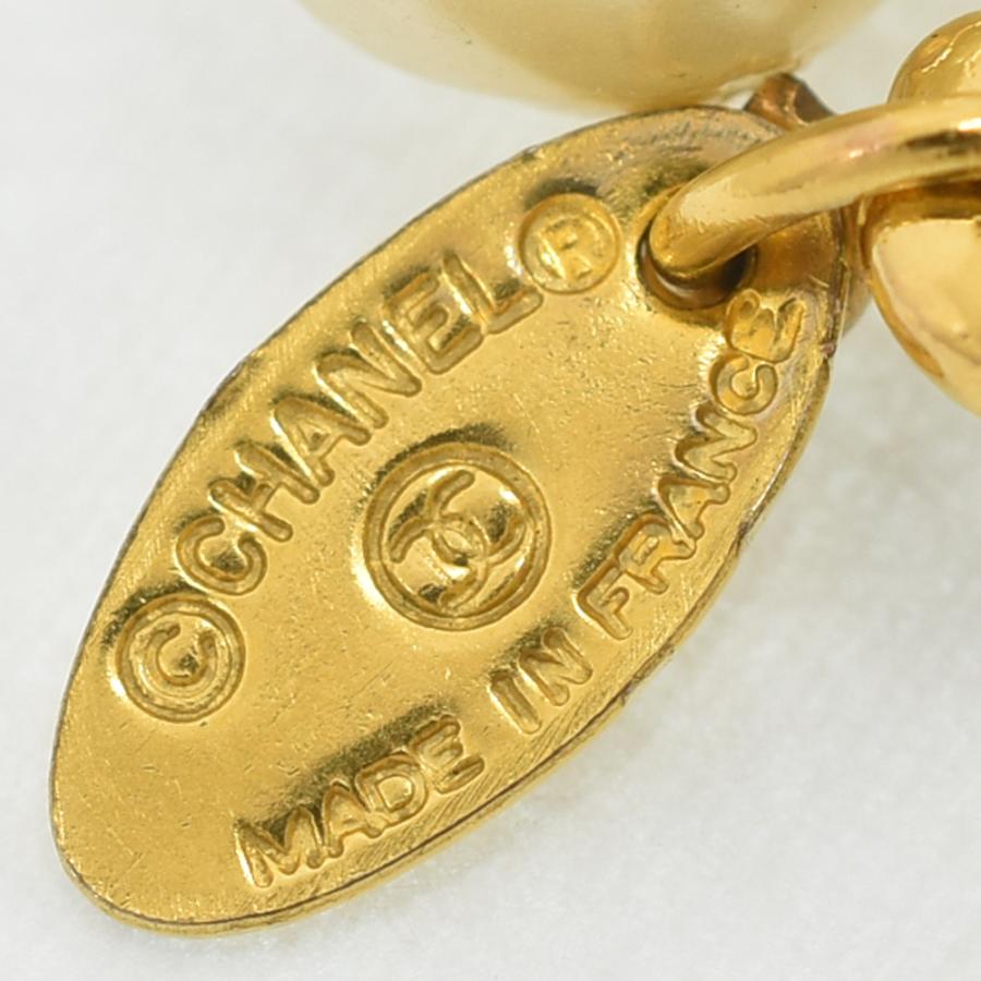 【希少】シャネル フェイクパールネックレス ロング　ゴールド ココマーク 刻印 CHANEL（シャネル） ロングパールネックレス ココマーク ラウンド