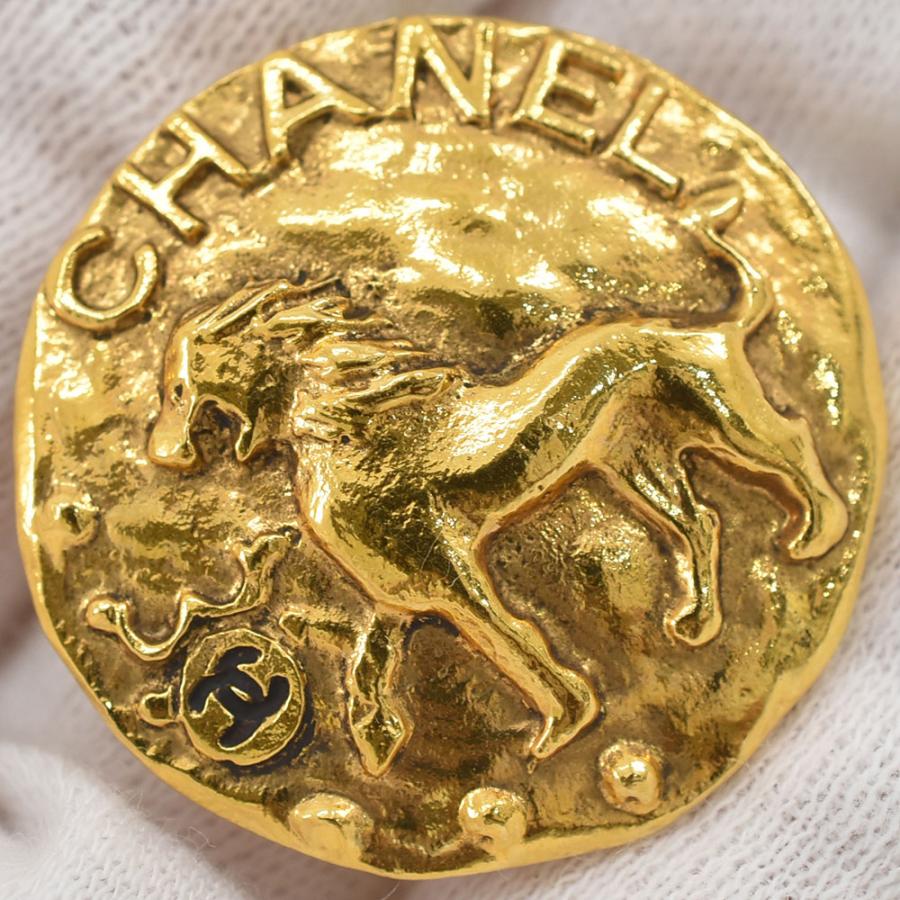 シャネル CHANEL イヤリング ココマーク ライオン ラウンドイヤリング 